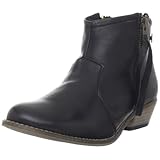 Steven by Steve Madden Women's Noahh Ankle Bootie,Black Leather,6 M US
