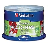 New-Verbatim 95159 - CD-RW Discs, 700MB/80min, 4x, Spindle, Silver, 50/Pack - VER95159