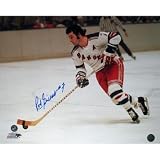 Rod Gilbert Autographed New York Rangers White Jersey Horizontal 16x20 Photograph