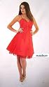 Boutique-Satin-Cocktailkleid mit Spitze in Rot