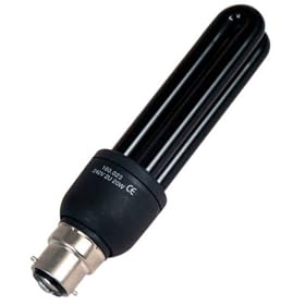 Blacklight, ultra violet lamp, low energy BC/B22 Bayonet Fitting High UV light intensity 20W