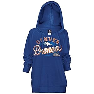 NFL Ladies Pullover Brushed Fleece Hoody, Denver Broncos, Large