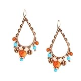 Naturally Yours Beaded Teardrop Copper Hues Earrings