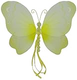 Hanging Nylon Butterfly Decorations - nursery bedroom wedding party shower room wall dcor - 11 Yellow Brianna