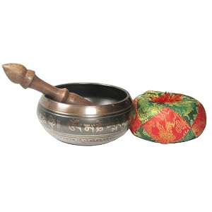 Exquisite 4 Inch Tibetan Singing Bowl Made in Nepal with Striker and Cushion