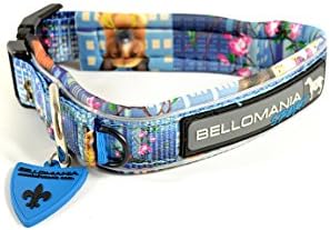 BELLOMANIA Reflective Neoprene and Nylon Dog Collar, XX-Large, Midnight Bellogram