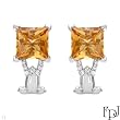 FPJ Dazzling Earrings With 6.95ctw Precious Stones - Genuine Citrines and Clean Diamonds in 18K White Gold. Total item weight 6.6g Length 21.5mm