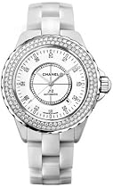 Chanel J 12 White Ceramic Diamond Men's Watch H2013
