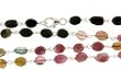 Sterling Silver Chain Link Multi-Color Tourmaline Necklace each Bead appox. 4mmx5mm - 22 Inch in Length