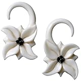 Pair of Bone with Black Water Buffalo Horn Hooks - BY29B: 10g