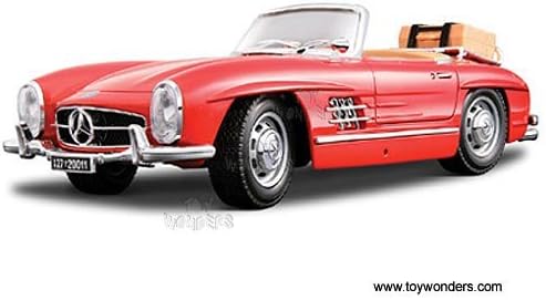 BBurago - Mercedes-Benz 300 SL Touring Convertible (1957, 1/18 scale diecast model car, Red) 12049 diecast toys cars by DiecastTW