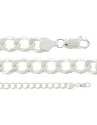 Sterling Silver Cuban Solid High Polish Link Lobster Clasp Chain Bracelet 11.7MM 9"