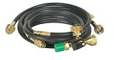 Camco Manufacturing, Inc. 59123 Propane BrassTee w/4 ports,all 1/4Female Threads with 5' & 12' Extension Hoses