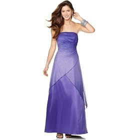 Jump Prom Dress, Strapless Glitter Ombre Ball Gown