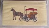 Felt Embroidered Horse & Surrey Vinyl Checkbook Cover 