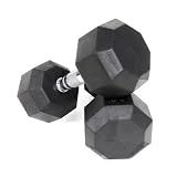 Rubber Encased Octagonal Dumbbells [Set of 2] Size : 45 lbs