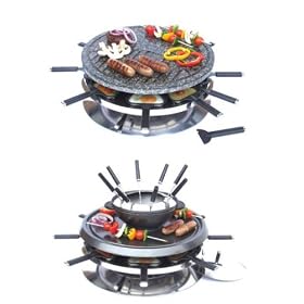 Andrew James Luxury Stone Raclette Grill & Fondue Set