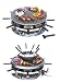 Andrew James 8 Person Luxury Stone Raclette Grill & Fondue Set