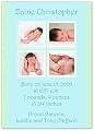 2 + 2 on Blue & Mint Birth Announcements - Set of 20