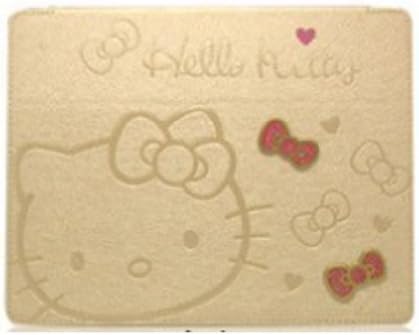 W-RainBow ipad 5 Newest Arrival Golden Lovely Hello Kitty Bowknot Pattern PU Faux Stand Leather Case Protective Cover for Apple Ipad 5/iPad Air