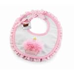 SAVE $1.86 - Mud Pie Baby Birthday Pink and White Decorated Cotton Bib, Cupcake $11.64