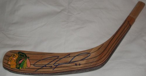Jeremy Roenick Autographed Chicago Blackhawks Logo Stick Blade W/PROOF, Picture of Jeremy Signing For Us