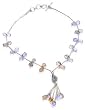 Y Silver Necklace Multi Gemstones Jewelry 17.5 inches