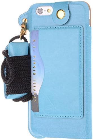 iPhone 6s Plus Case, Boilfish iPhone 6 Plus (5.5) Case [Neck Strap Series] [Card Holder] - Leather Case for iPhone 6 Plus (5.5) - Kick Stand (PULPC-T-001)iPhone 6s Plus(5.5in) Blue