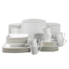 Verso 922171 Kombiservice 30-teilig Pura mit je 6 Tassen, Untertassen, Desserteller, Teller tief und Teller flach