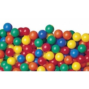Pack of 100 pcs Phthalate Free non-PVC Soft Plastic Air-Filled Ball Pit Balls in 5 Colors - 3" Diameter to Meet Small Child Safety Standard