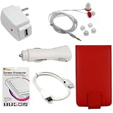 GTMax Accessory Kit For Apple iPod touch 8GB 32GB 64G 3rd Generation (Red)
