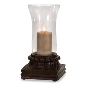 Verona Glass Hurricane Candleholder, 22Hx9.5D, DARK BROWN