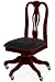 Queen Anne Black Leather Swivel Desk Side Chair
