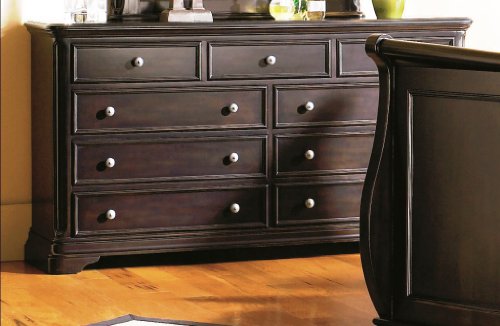 Bedroom Dresser Cappuccino Finish Wood Bed Room Chest