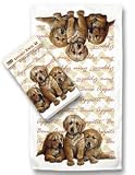 Golden Retriever Puppies Kitchen Tea Towels Linens Set/2