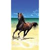 Frolicking Beach Horse Terry Velour Beach/Bath Towel