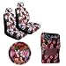 11 Piece Hawaiian Auto Interior Gift Set - Red Hawaii Hibiscus Floral print : 2 Low Back Seat Cover, 2 Headrest Cover, Steering Wheel Cover, 2 Shoulder Harness Pressure Relief Cover, 2 Front Floor Mat and 2 Rear Floor Mat - Red