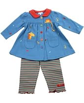 : Le Top *Zoo Friends* Blue Tunic & Pant Set 12m