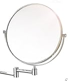 COTARON 伸縮 折りたたみ アームミラー 片面 3倍 拡大鏡 クローム シルバー ダブル スイングミラー (15cm)