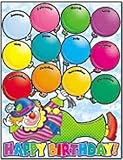 CHART CLOWN BIRTHDAYS 17 X 22 PLASTIC-COATED