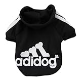 Imixcity Pet Dog Cat Sweater Puppy T Shirt Warm Hooded Coat Clothes Apparel(Black,M)