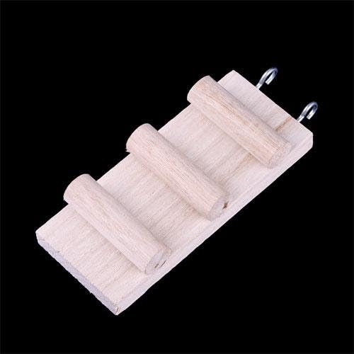 Wooden Mouse Hamster Rat Parrot Bird Toy Ladder Stairs Hanging Suspension Bridge