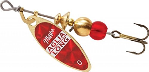 Mepps Aglia Long Plain Treble Fishing Lure, 1/8-Ounce, Rebo Scale
