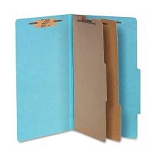 ACCO 16026 ACCO Pressboard 25-Point Classification Folders, Lgl, 6-Section, Sky Blue, 10/Bx