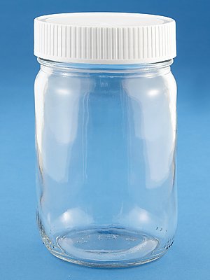 12 oz. Wide-Mouth Glass Jars with Plastic Lid - 2 1/4
