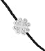 Vanessa Tugendhaft - IDA42 - Identity - Bracelet Femme - Fil Noir - Monture Tr�fle Pav� Diamants - 17,5 cm ajustable � 16,5 et 15,5 cm