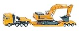 Siku 1:87 Flat-Bed Transporter W/Liebherr Excavator