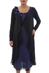 Plus Size A-line Long Sleeves Chiffon/Polyester Floral Print Crinkled  Dress