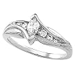 14K White Gold Diamond Engagement Ring - 0.43 Ct.