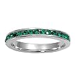 Sterling Silver Eternity Ring - Emerald CZ - 3 mm, Sizes 4-12